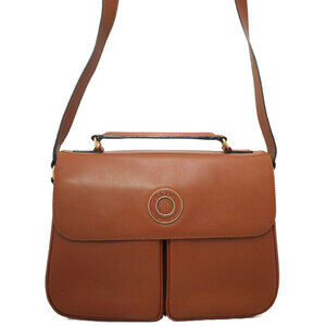 Celine Circle Logo 2way shoulder bag top handle long strap Brown